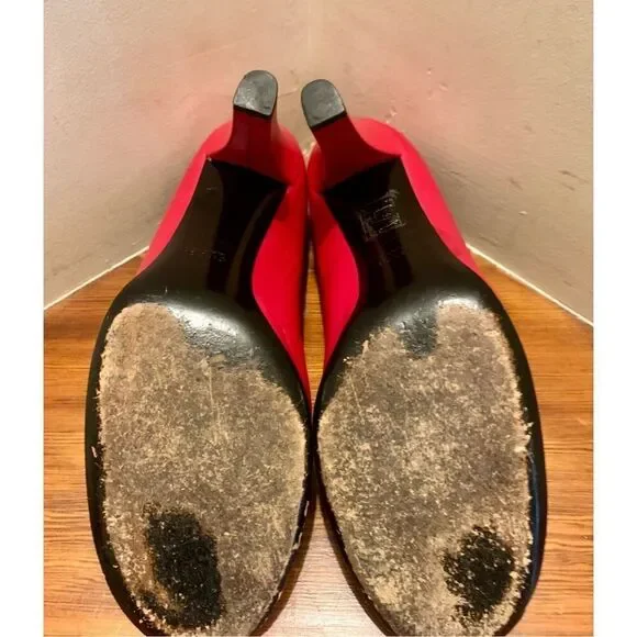 Gucci Womens Red Round Toe Stilettos Heel Platform Pump Shoes Size 40 - Picture 7 of 9